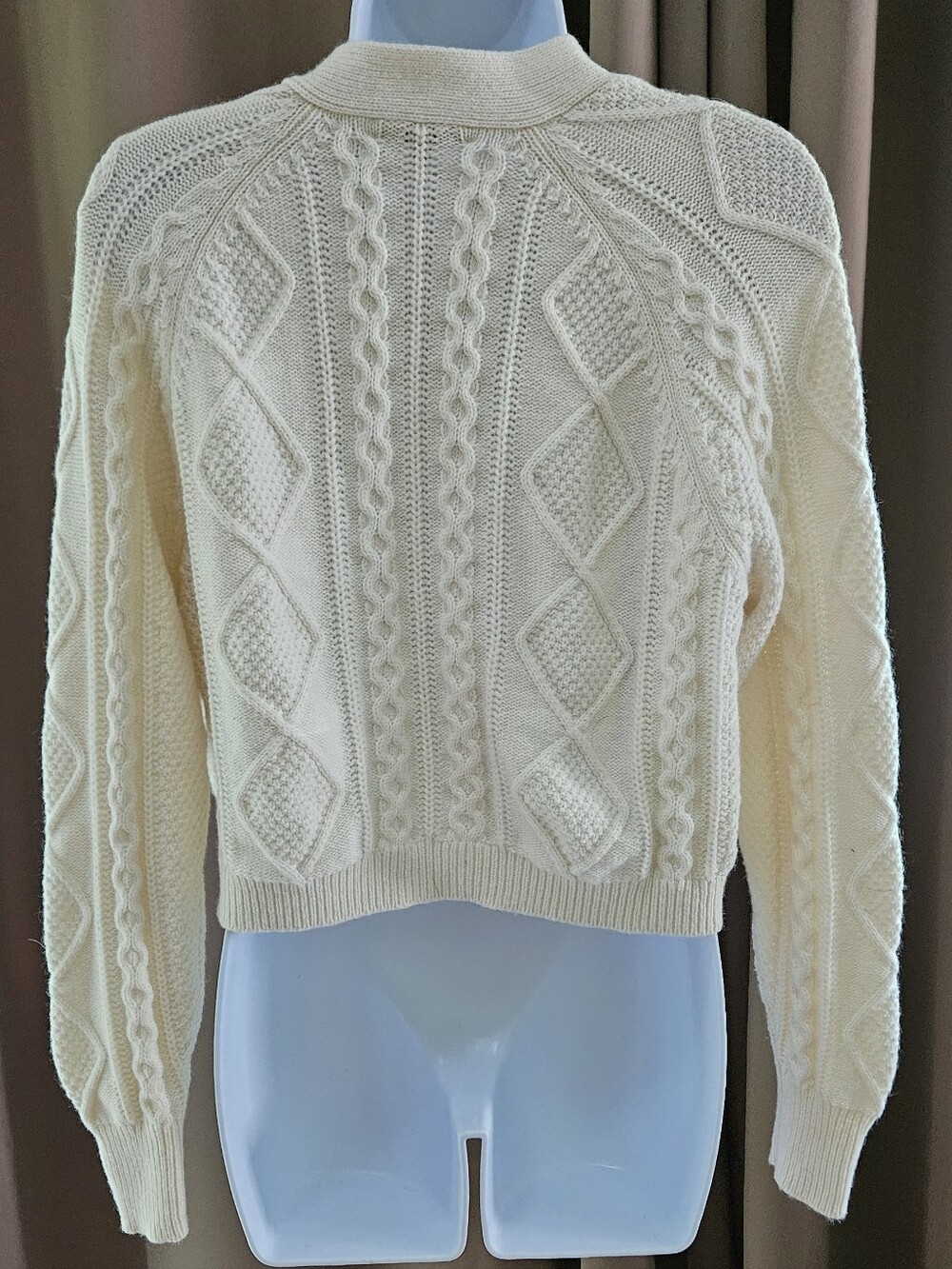 Madewell Cable-Knit Cropped Cardigan Sweater Cream - Picture 3 of 11